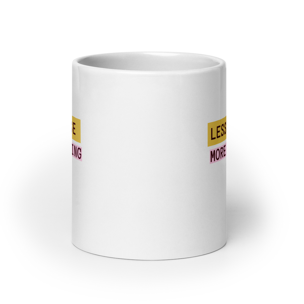 Less Noise More Knowing | White Glossy Mug | The Neurospicy Store