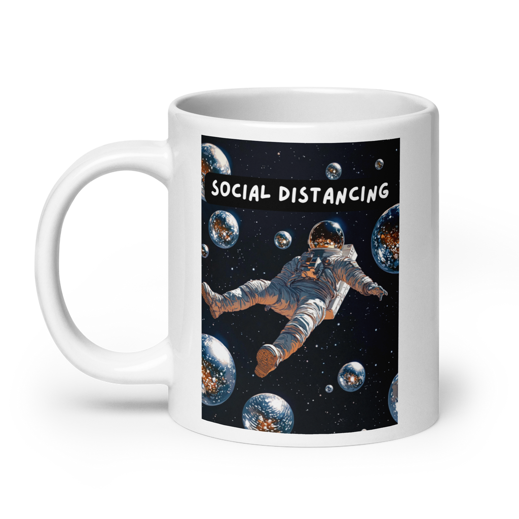 Social Distancing | White Glossy Mug | The Neurospicy Store