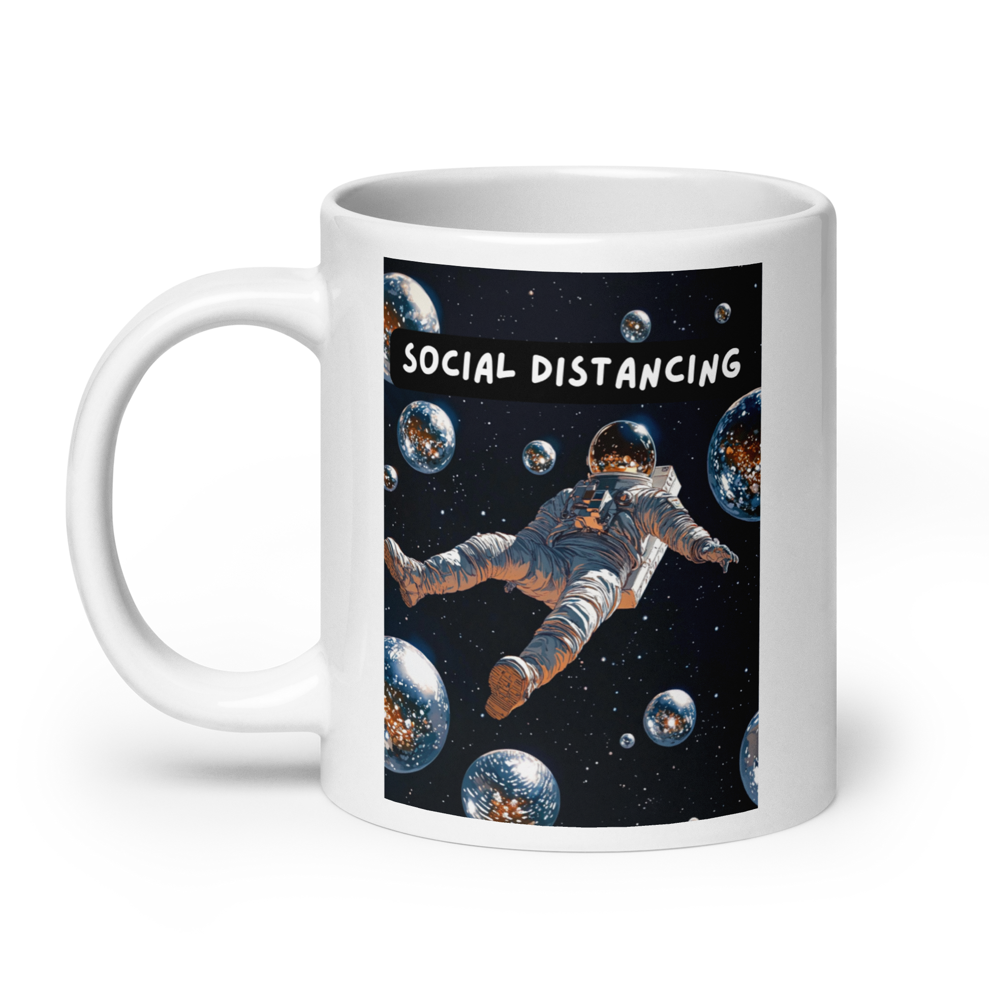 Social Distancing | White Glossy Mug | The Neurospicy Store