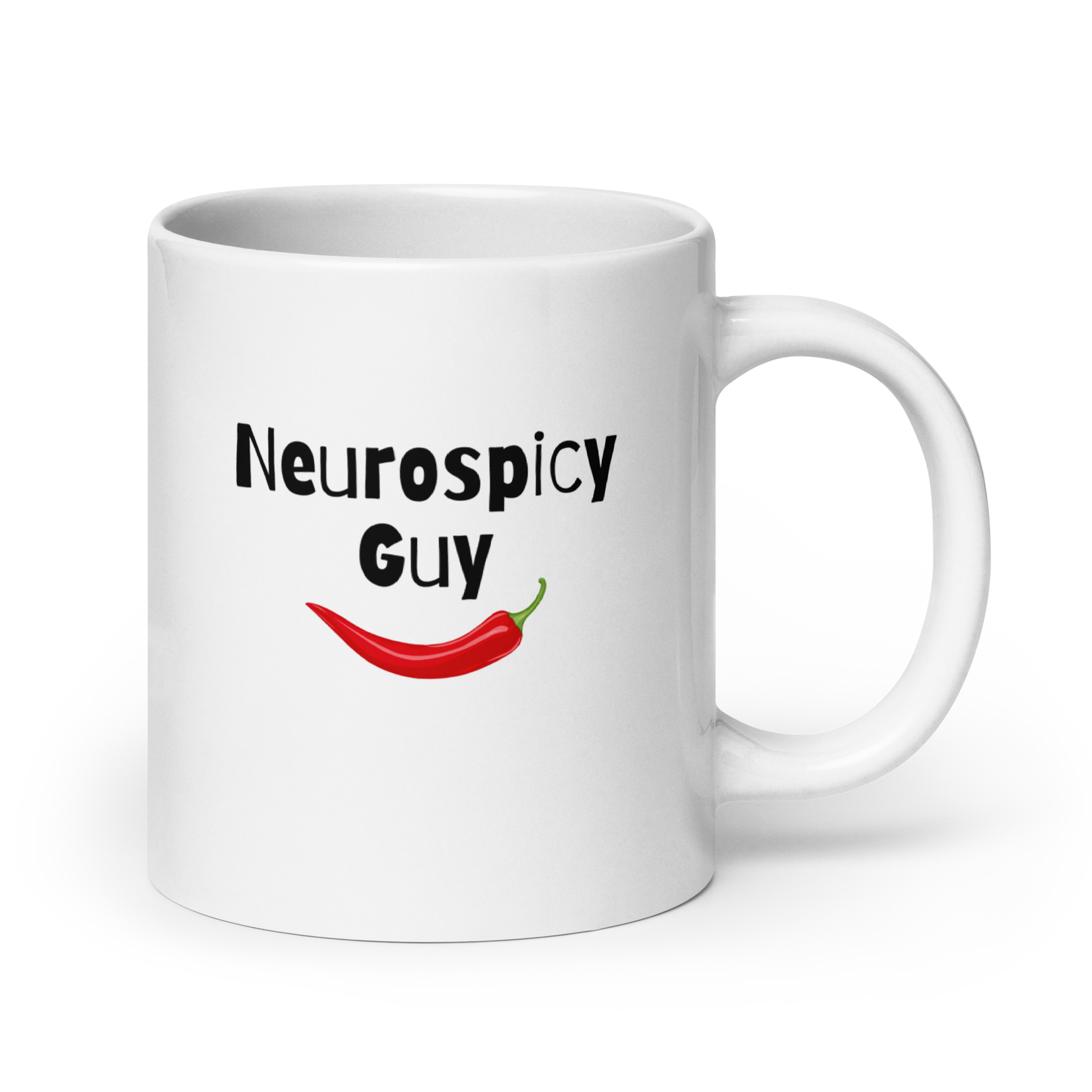 Neurospicy Guy | White Glossy Mug | The Neurospicy Store 20 oz