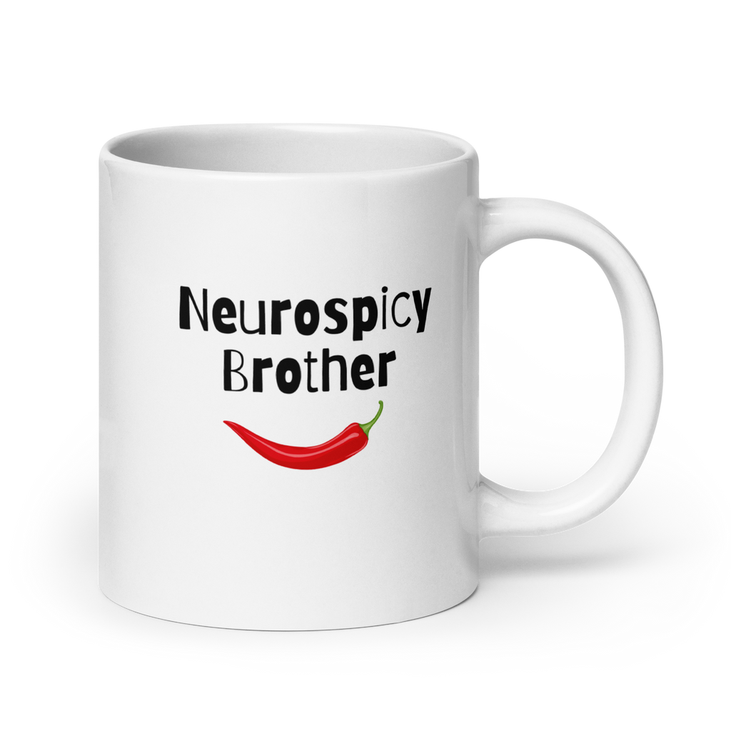 Neurospicy Brother | White Glossy Mug | The Neurospicy Store 20 oz