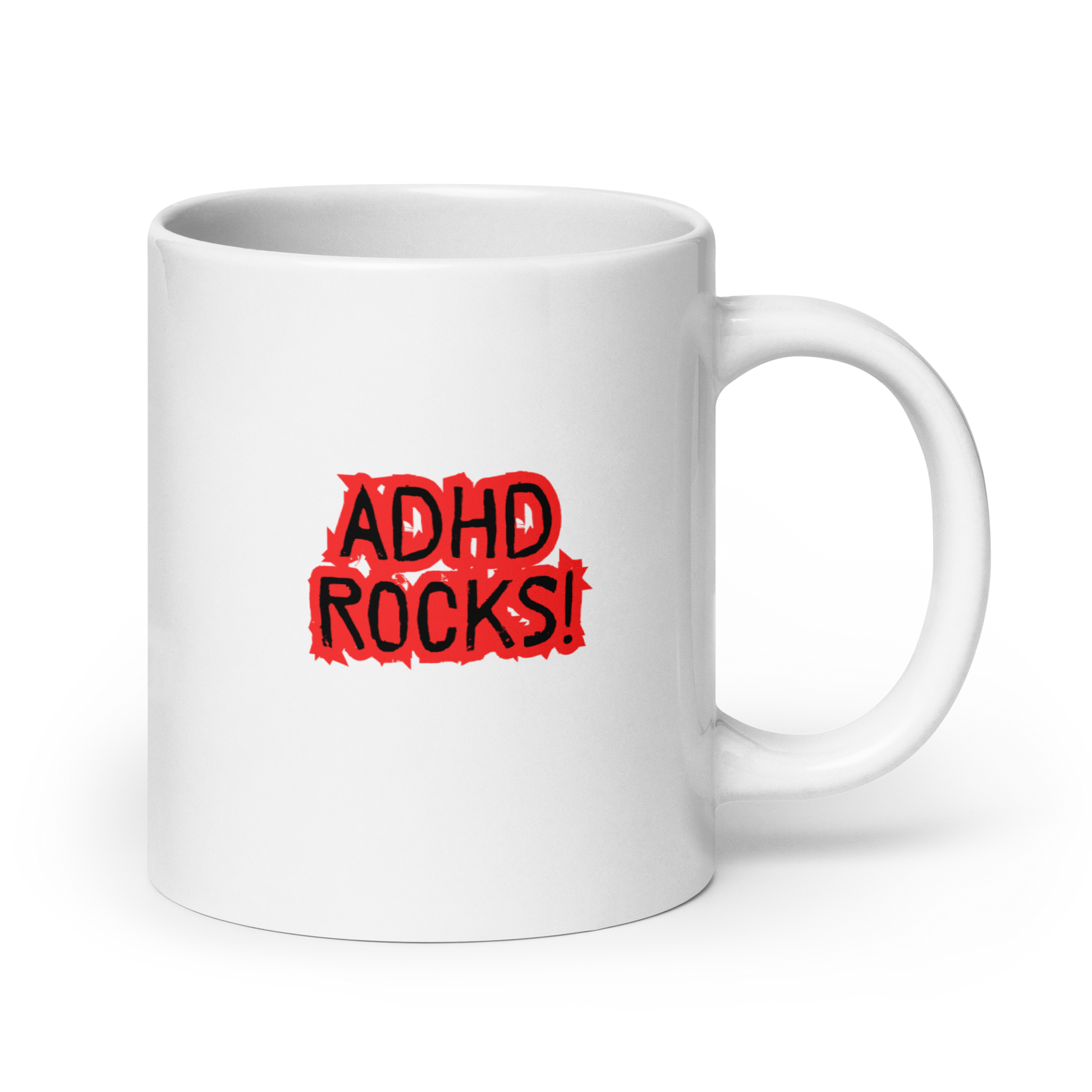 ADHD Rocks! | White Glossy Mug | The Neurospicy Store 20 oz