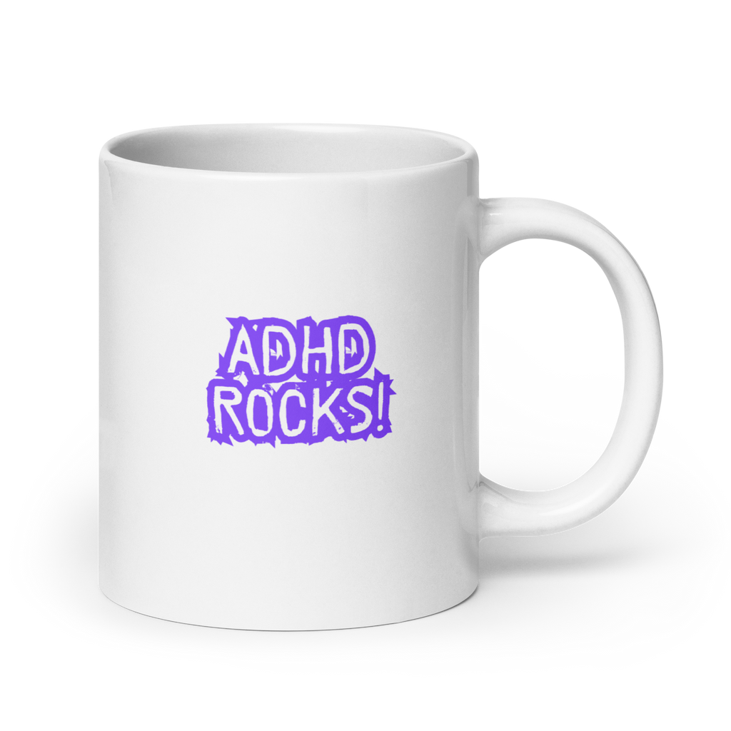ADHD Rocks! | White Glossy Mug | The Neurospicy Store 20 oz