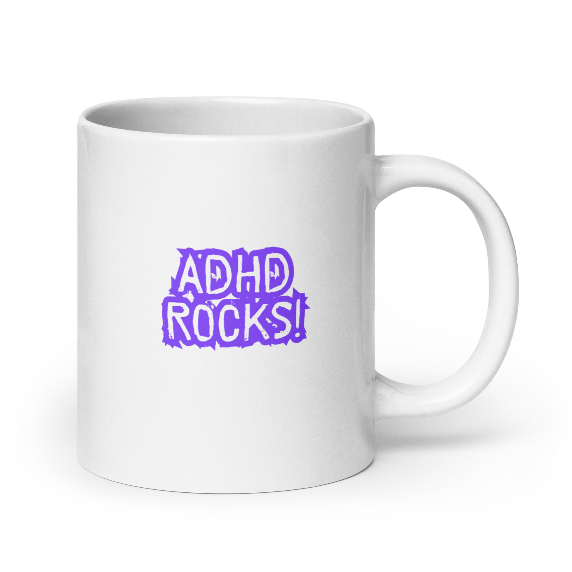 ADHD Rocks! | White Glossy Mug | The Neurospicy Store 20 oz