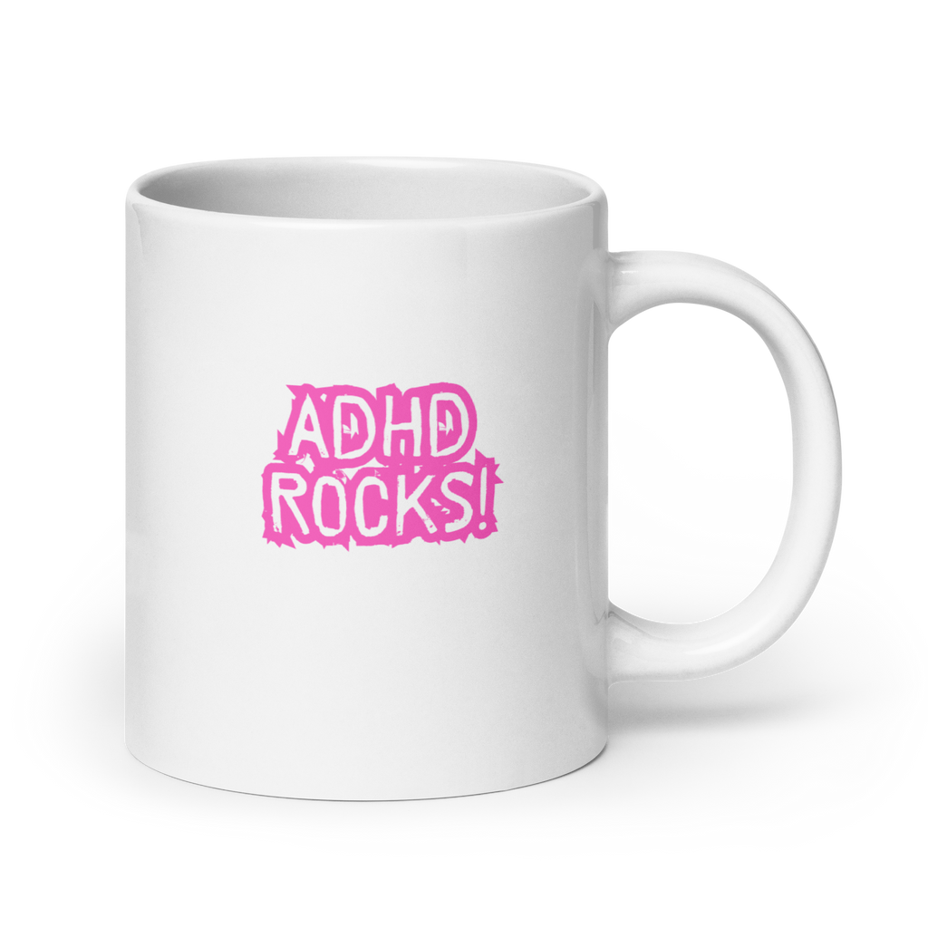 ADHD Rocks! | White Glossy Mug | The Neurospicy Store 20 oz