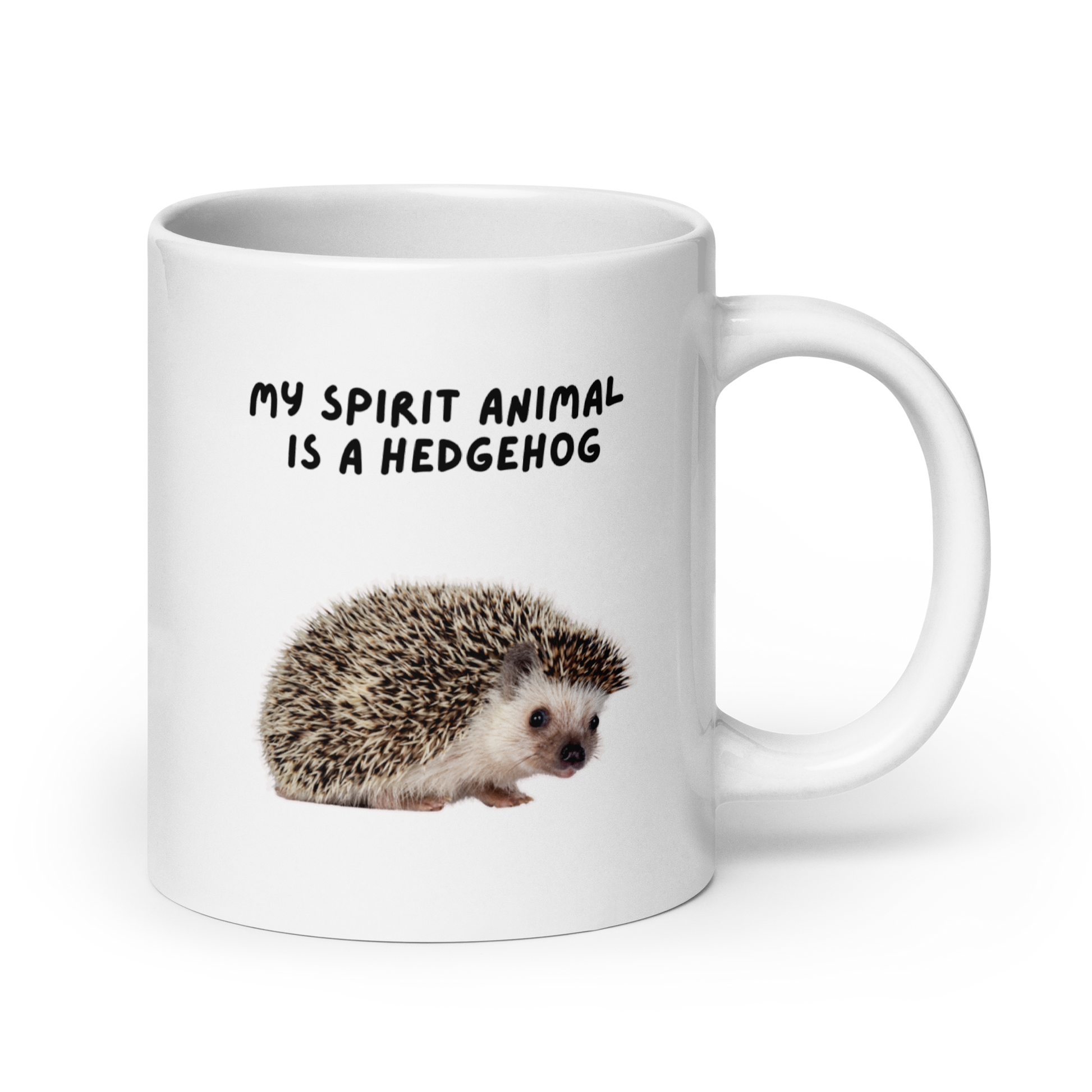 My Spirit Animal is A Hedgehog | White Glossy Mug | The Neurospicy Store 20 oz