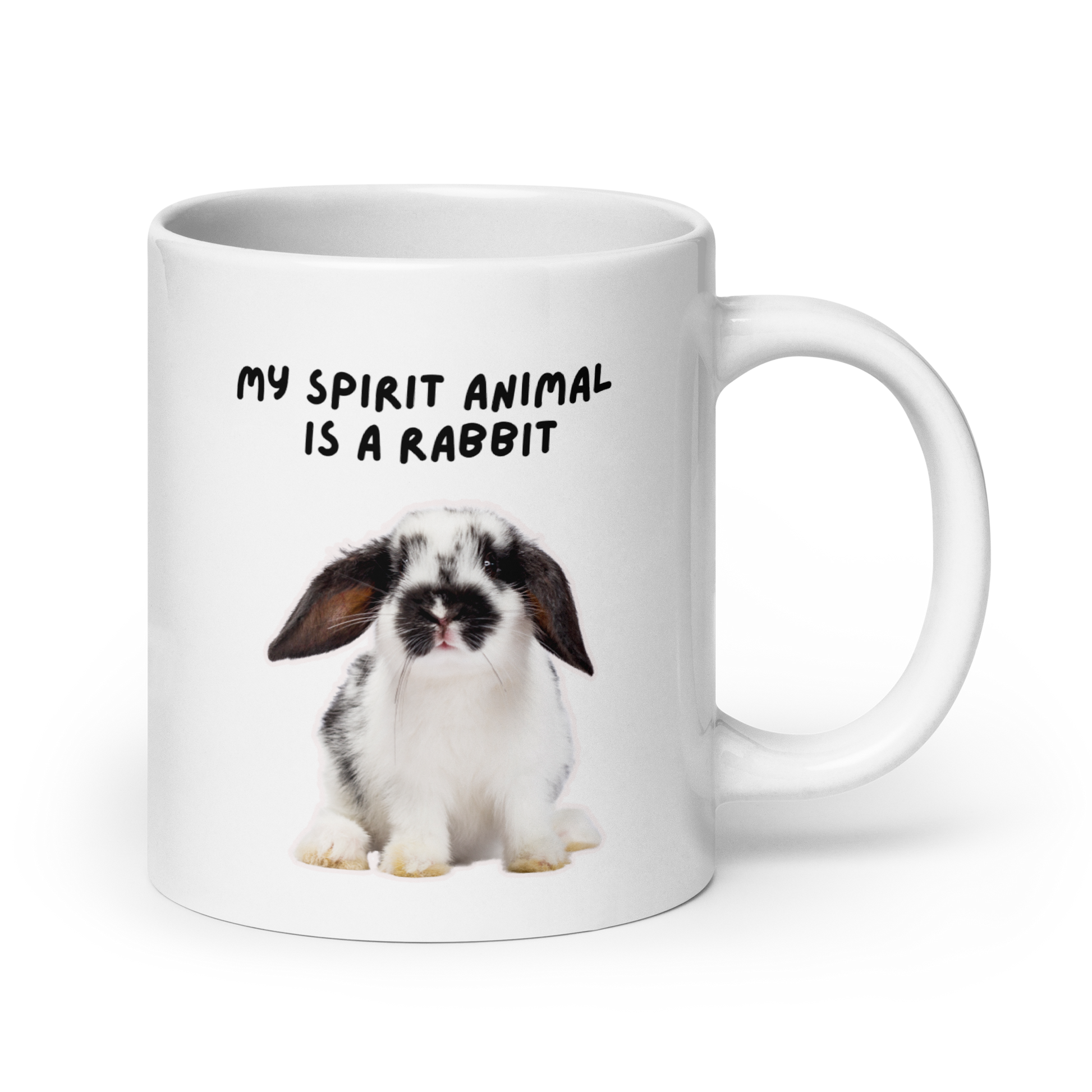 My Spirit Animal Is A Rabbit | White Glossy Mug | The Neurospicy Store 20 oz