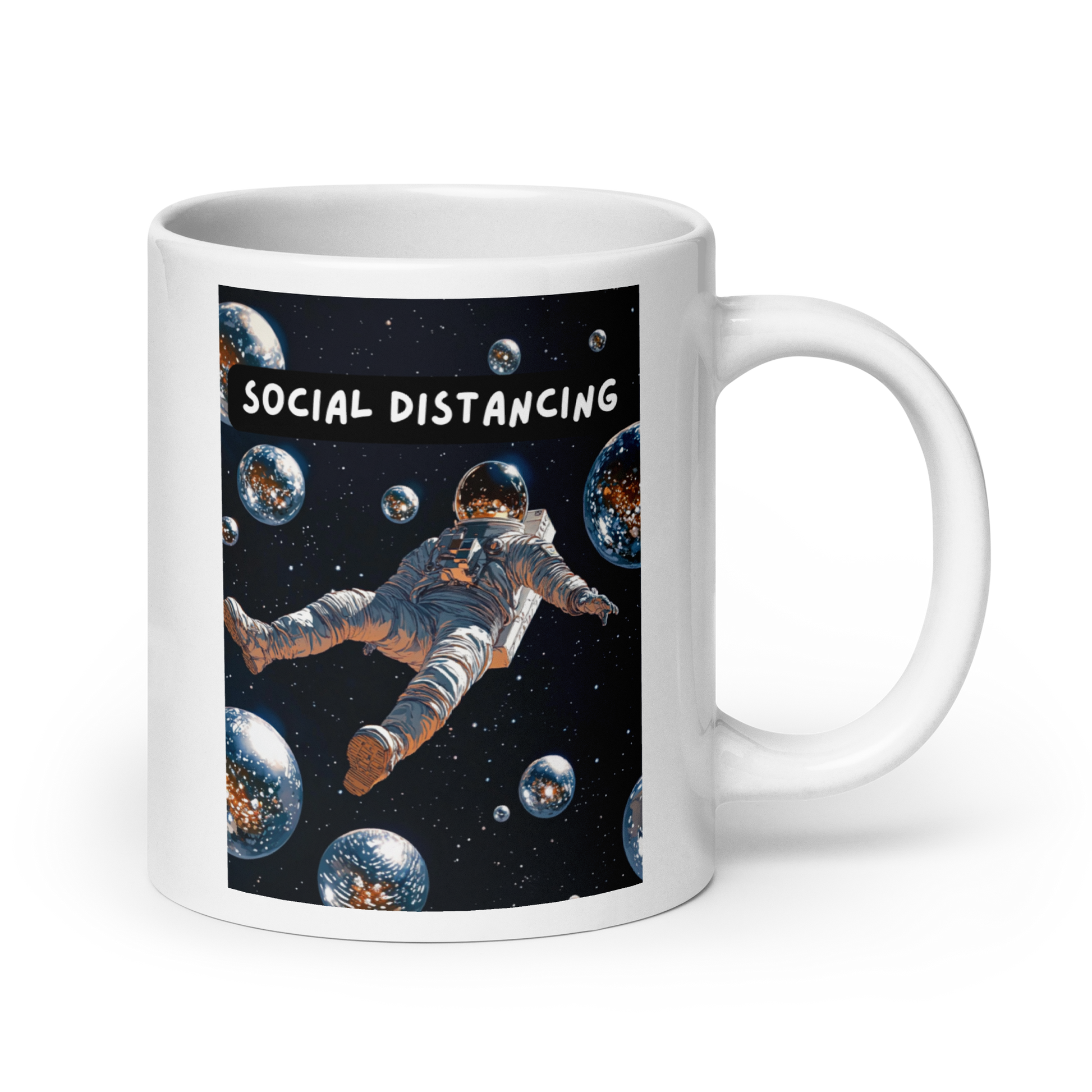 Social Distancing | White Glossy Mug | The Neurospicy Store 20 oz