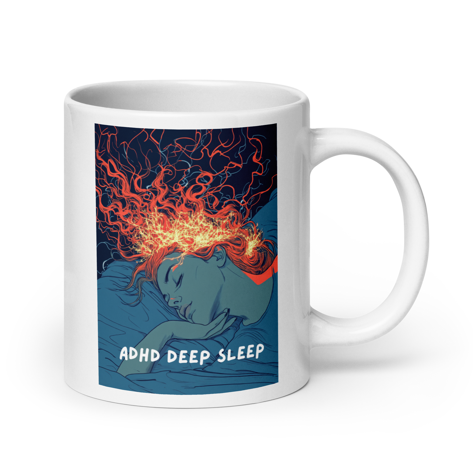 ADHD Deep Sleep | White Glossy Mug | The Neurospicy Store 20 oz