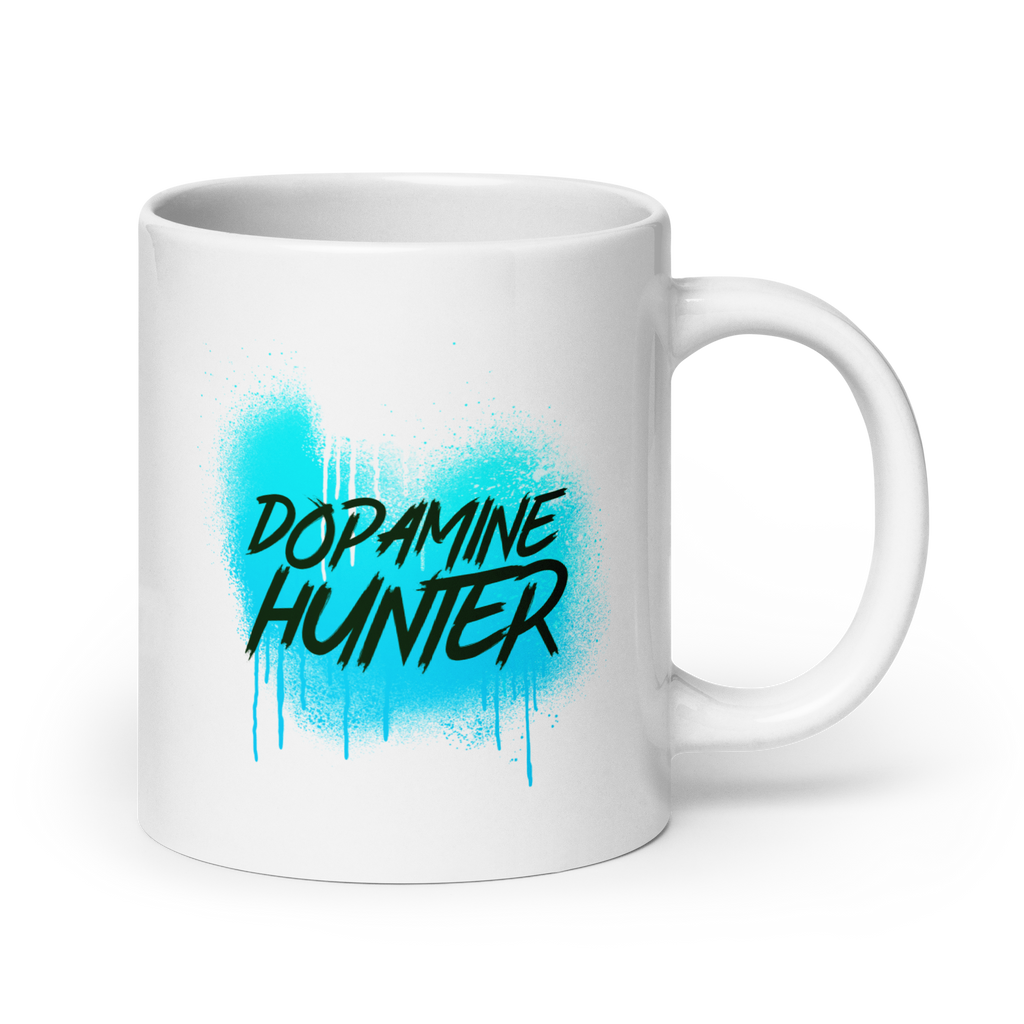 Dopamine Hunter | White Glossy Mug | The Neurospicy Store 20 oz