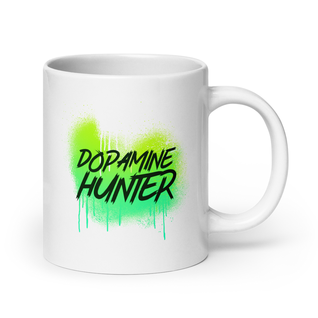 Dopamine Hunter | White Glossy Mug | The Neurospicy Store 20 oz